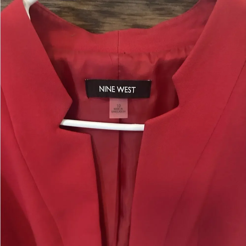 Nine West Red‎ Structured Blazer Women’s Size 10 Career Jacket Workwear